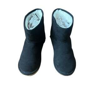 Old Navy Nora Boot Toddler Girls Size 11 Black Faux Suede Sherpa Lined